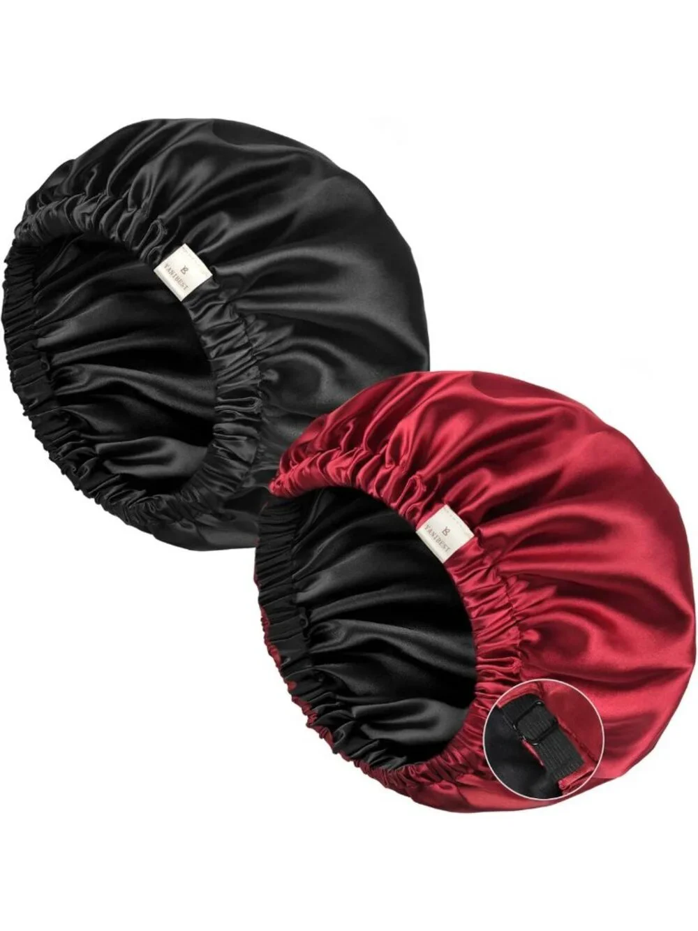 Silk Satin Bonnet for Sleeping, Adjustable Double Layer Hair Wrap for Curly Hair